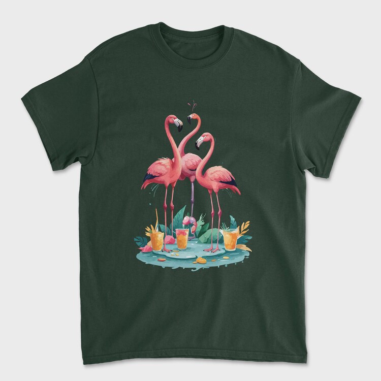 Three Flamingos, Unisex Men's T-Shirt