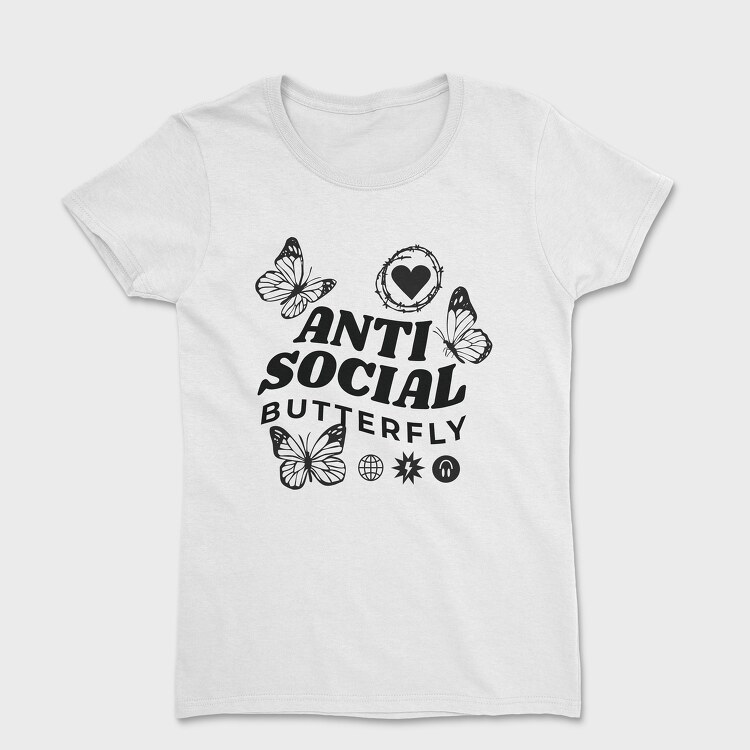 Anti Social Butterfly, Women's T-Shirt