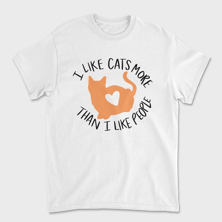 I Like Cats More Than I Like People, Унисекс Мъжка Тениска