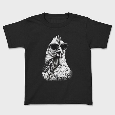 Chicken Monochrome Sunglases, Kids' T-Shirt