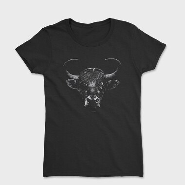 Eyepatch Bull Portrait, Women's T-Shirt