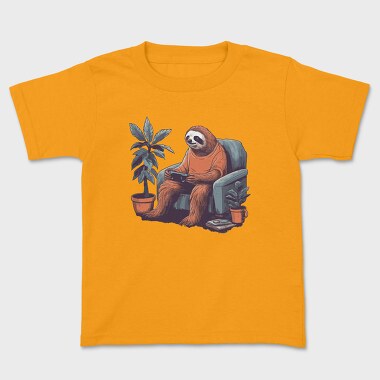 Chill Sloth Playing Video Games, Детска Тениска