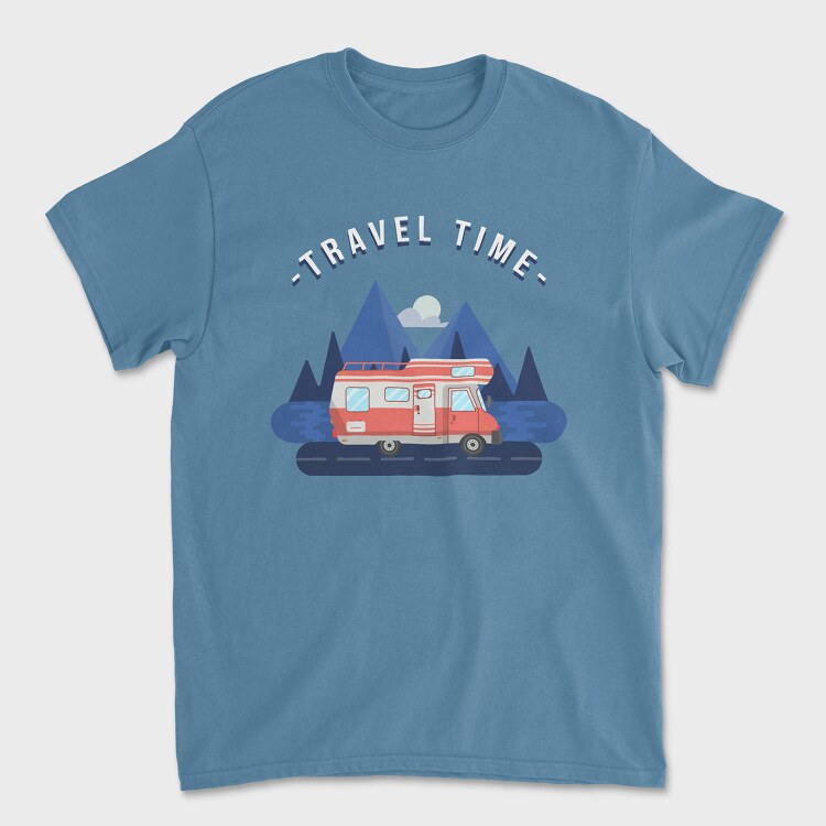 Travel Time Camper, Унисекс Мъжка Тениска