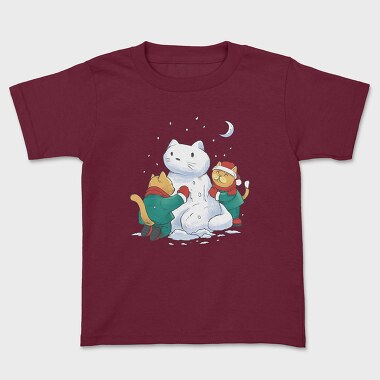 Christmas Cats Snowman, Kids' T-Shirt