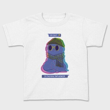 Influencer Cat, Kids' T-Shirt