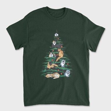 Christmas Tree Cats Realistic, Unisex Men's T-Shirt