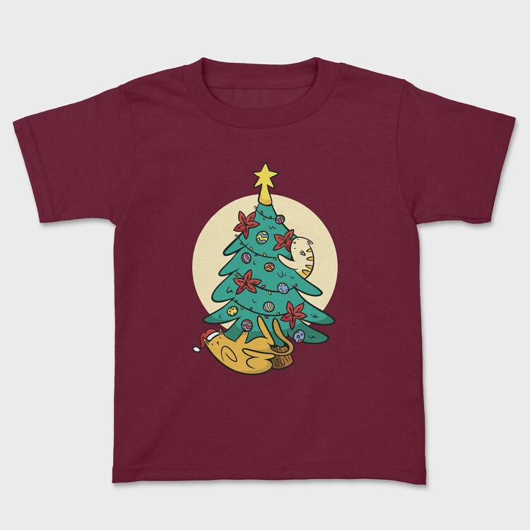 Christmas Tree Cats, Kids' T-Shirt