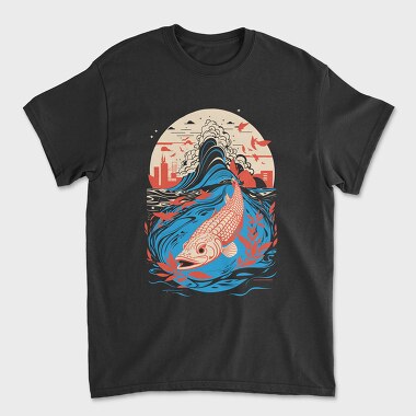 Fish Japanese, Unisex Men's T-Shirt