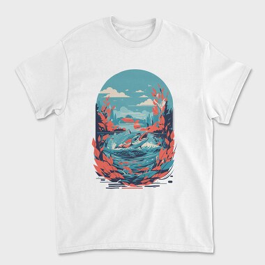 Fish Landscape, Unisex Men's T-Shirt