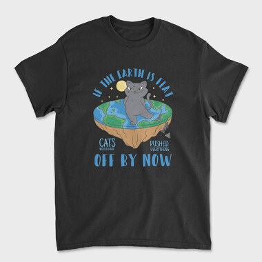 Bad Cat Flat Earth, Unisex Men's T-Shirt