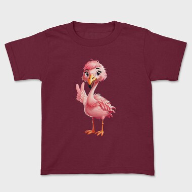 Детска Тениска, Flamingo Victory Sign