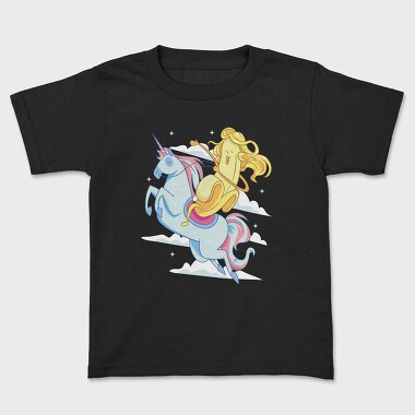 Banana Riding Unicorn, Kids' T-Shirt
