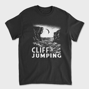 Cliff Jumping, Unisex Men's T-Shirt