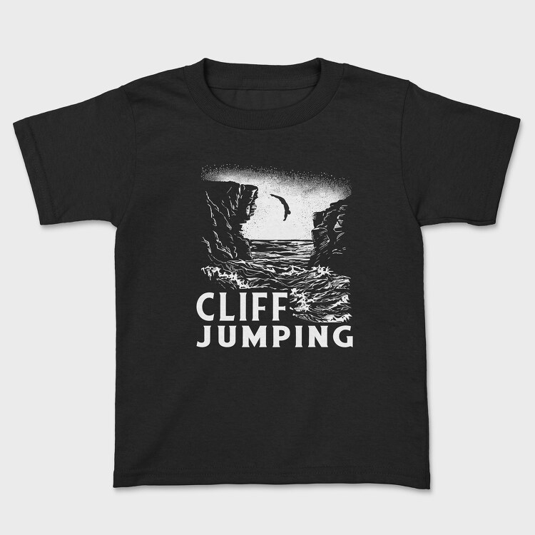 Cliff Jumping, Kids' T-Shirt