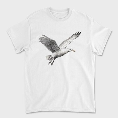 Flying Seagull 2, Unisex Men's T-Shirt