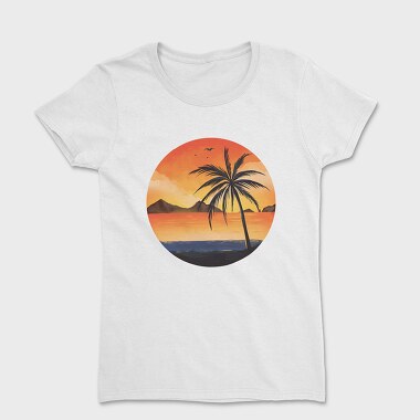 Beach Sunset Palm, Women's T-Shirt