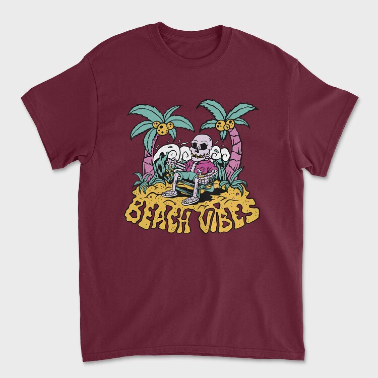 Beach Vibes Skeleton, Унисекс Мъжка Тениска
