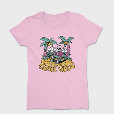 Beach Vibes Skeleton, Women's T-Shirt