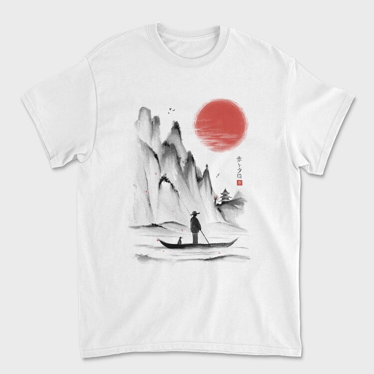 Japanese Traditional Landscape, Унисекс Мъжка Тениска