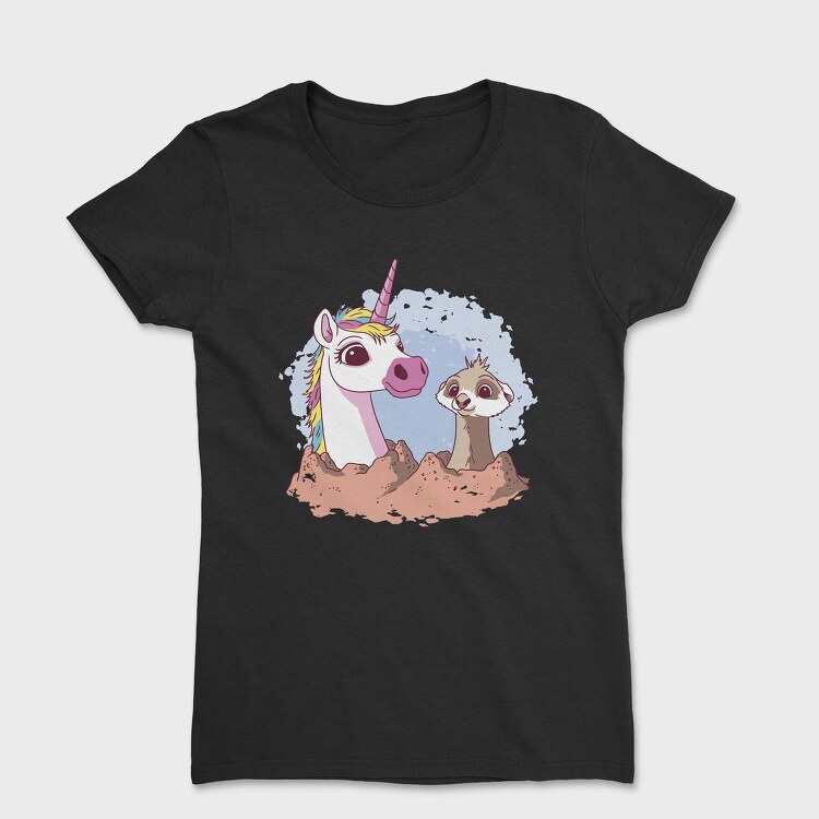Unicorn and Meerkat, Women's T-Shirt