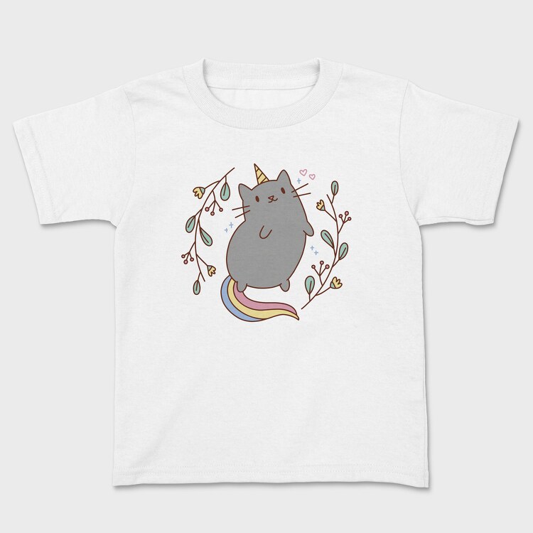 Unicorn Cat Cute, Детска Тениска
