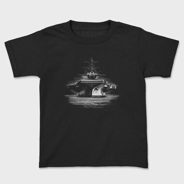 Jet Aircraft Carrier Monochrome, Kids' T-Shirt