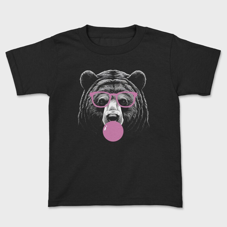 Bear Monochrome Bubblegum, Kids' T-Shirt