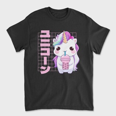 Unicorn Cute Boba Tea, Unisex Men's T-Shirt