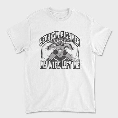 Joystick Wife Left Me, Unisex Men's T-Shirt
