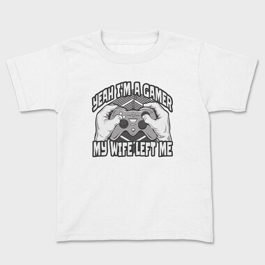 Joystick Wife Left Me, Kids' T-Shirt