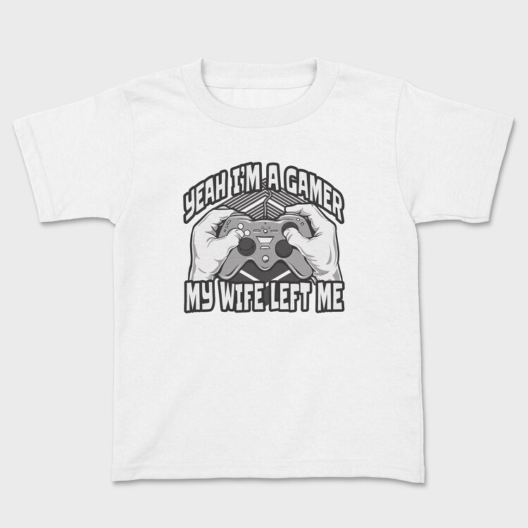 Joystick Wife Left Me, Kids' T-Shirt