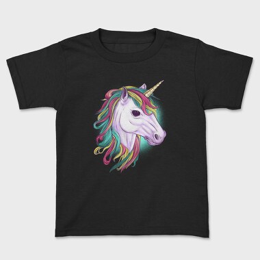 Unicorn Head Color, Kids' T-Shirt