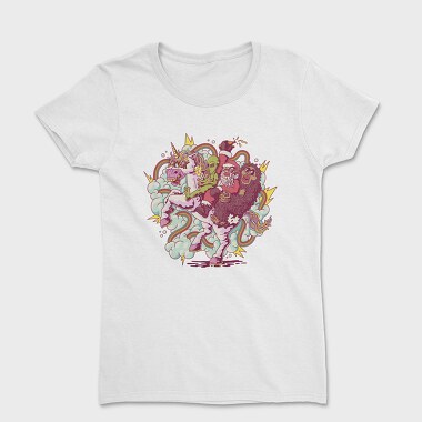 Unicorn Santa Aliens Sasquatch, Women's T-Shirt