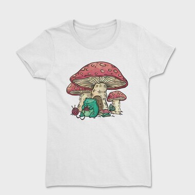 Frog Knitting Mushroom House, Women's T-Shirt