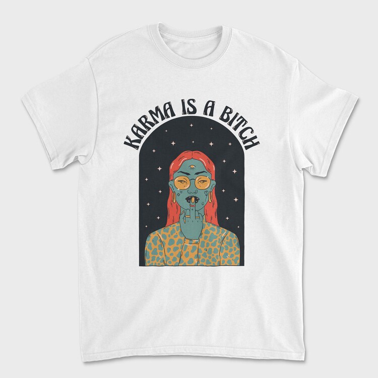 Karma Middle Finger, Unisex Men's T-Shirt