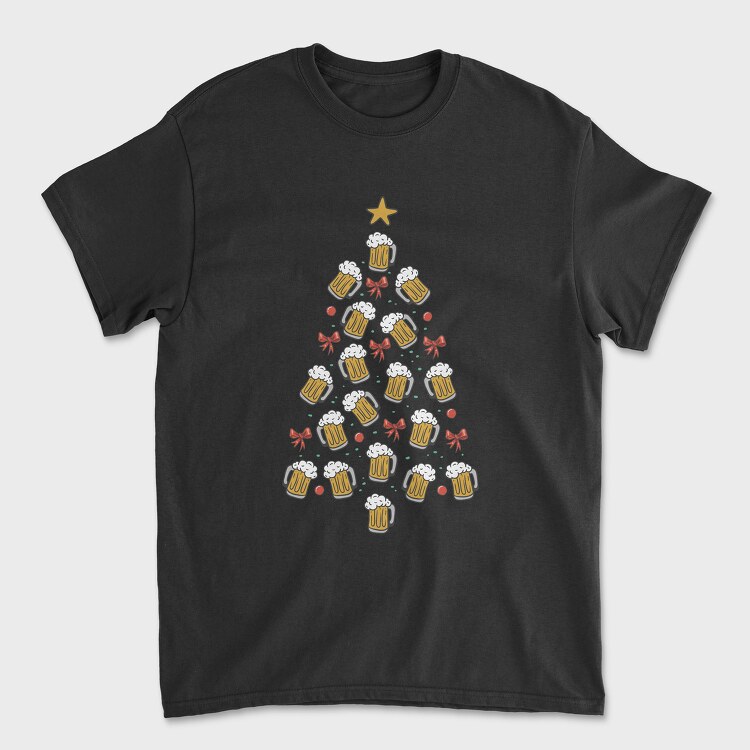 Beer Christmas Tree, Unisex Men's T-Shirt