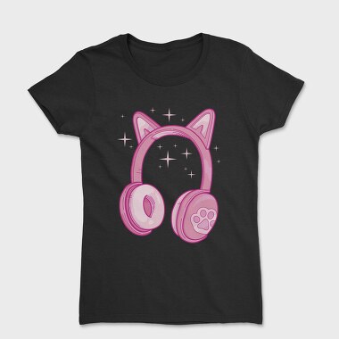 Kawaii Pink Headphones, Women's T-Shirt