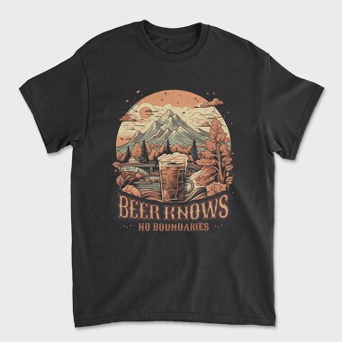 Beer Knows No Boundaries, Unisex Men's T-Shirt