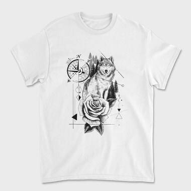 Compass Wolf, Unisex Men's T-Shirt