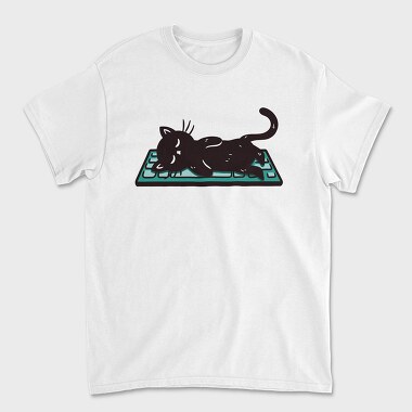 Keyboard Kitty, Unisex Men's T-Shirt