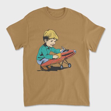 Kid Plane Vintage, Unisex Men's T-Shirt