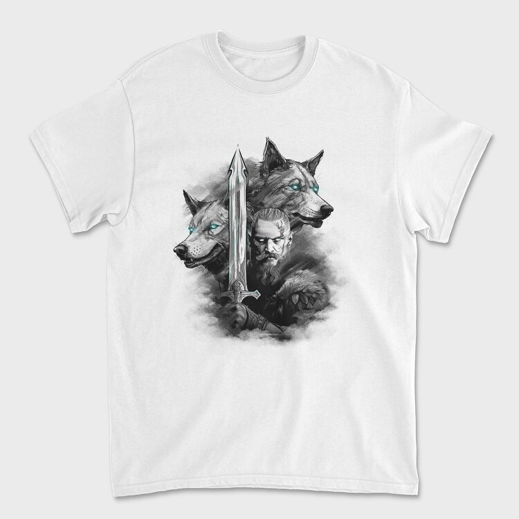 Viking and Wolves, Унисекс Мъжка Тениска