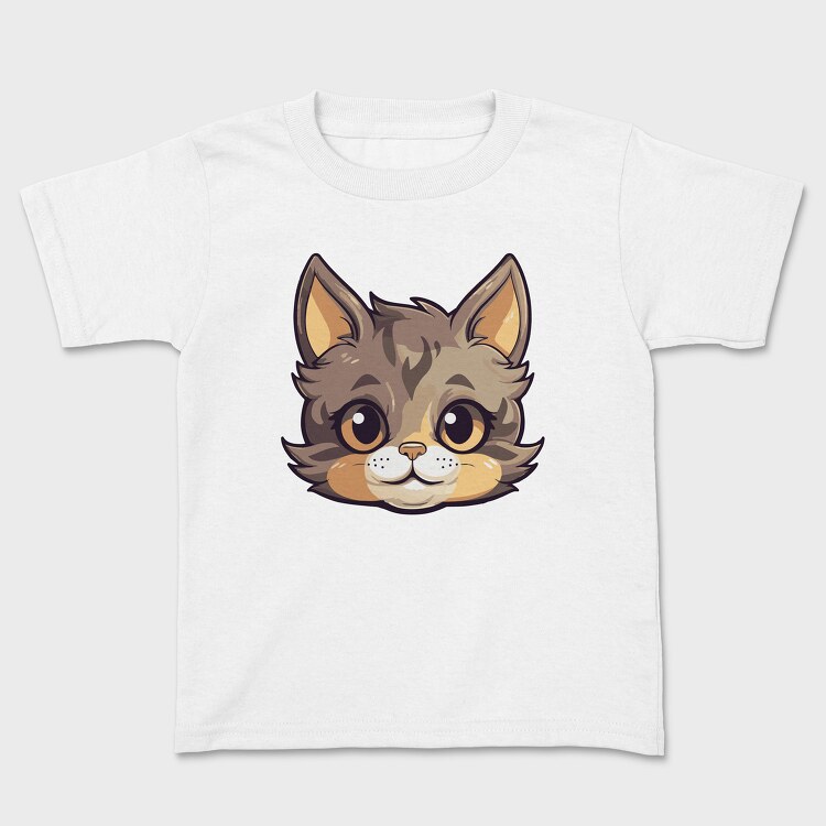 Funny Cat Cartoon, Kids' T-Shirt