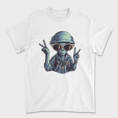Cool Alien Peace, Unisex Men's T-Shirt
