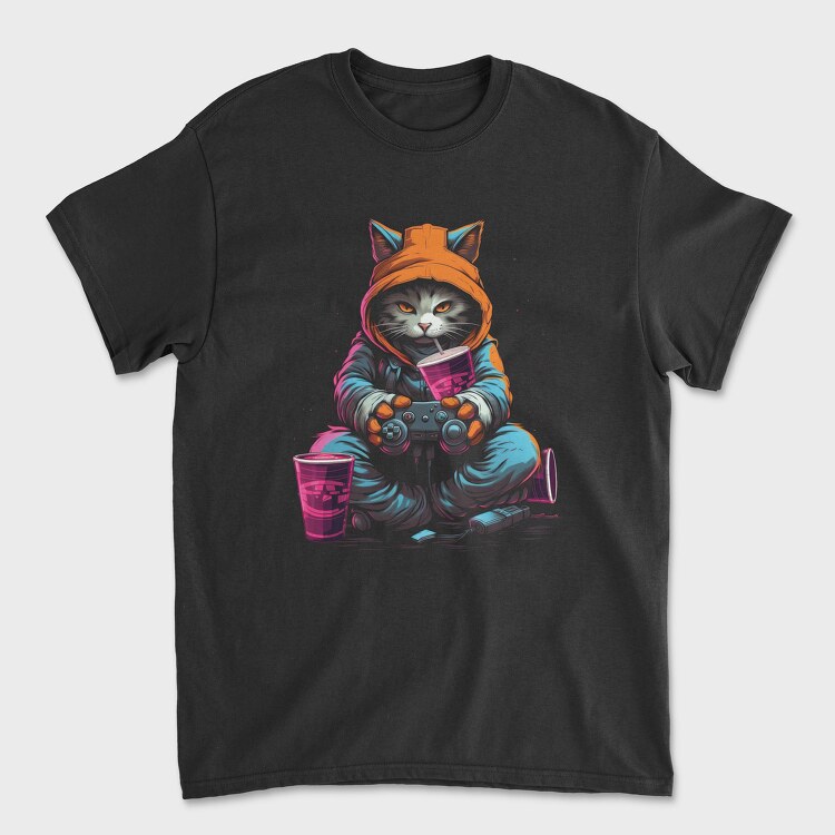 Gamer Cat, Унисекс Мъжка Тениска