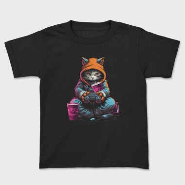 Gamer Cat, Kids' T-Shirt