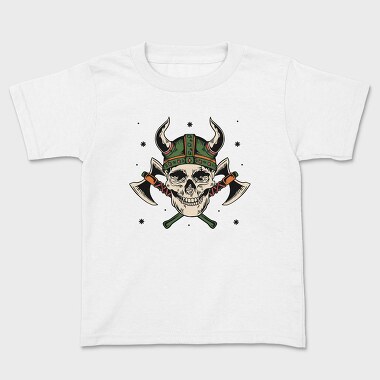 Viking Skull Axe, Kids' T-Shirt