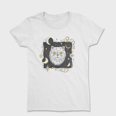 Cosmic White Cat, Women's T-Shirt