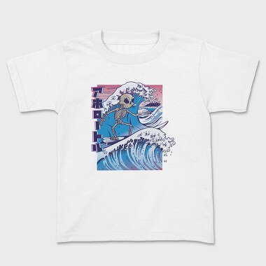 Skeleton Surf, Kids' T-Shirt