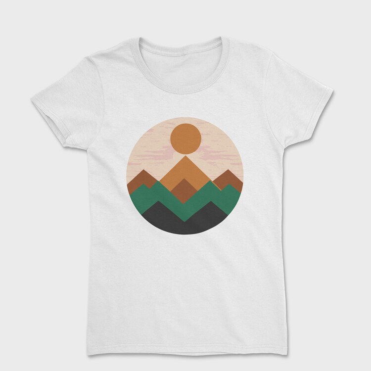 Geometric Retro Mountains, Дамска Тениска